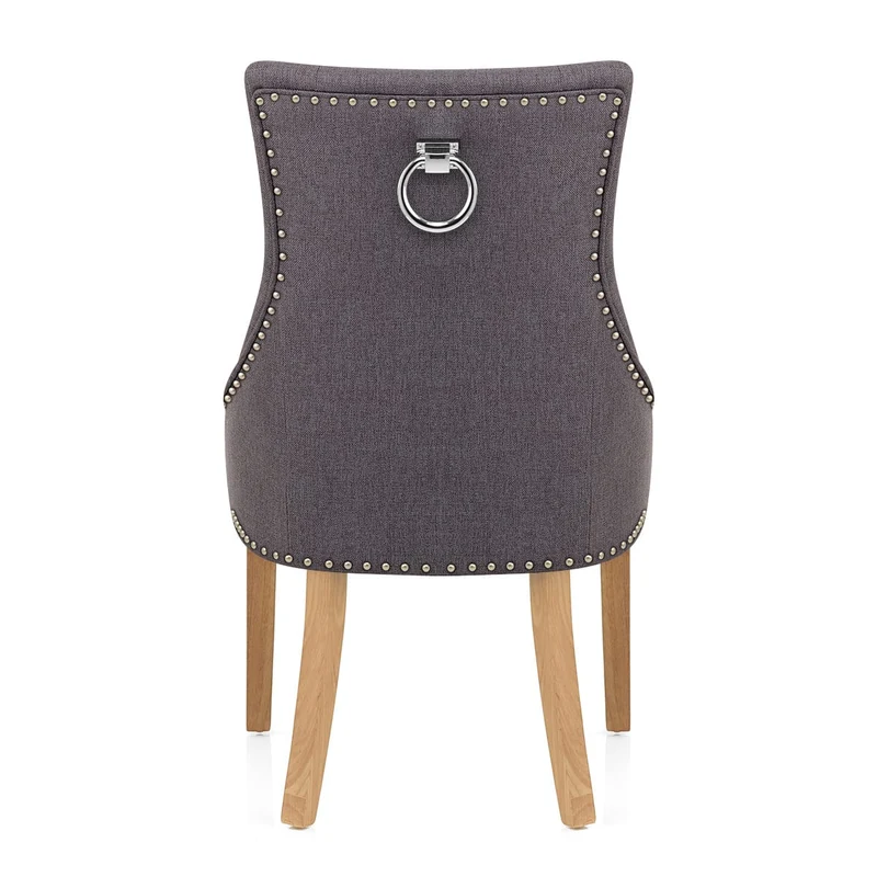 Chaise Chêne Tissu - Ascot Gris Foncé