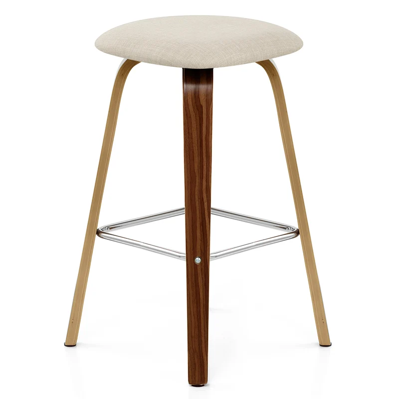 Tabouret de bar Bois Tissu - Stockholm Crème