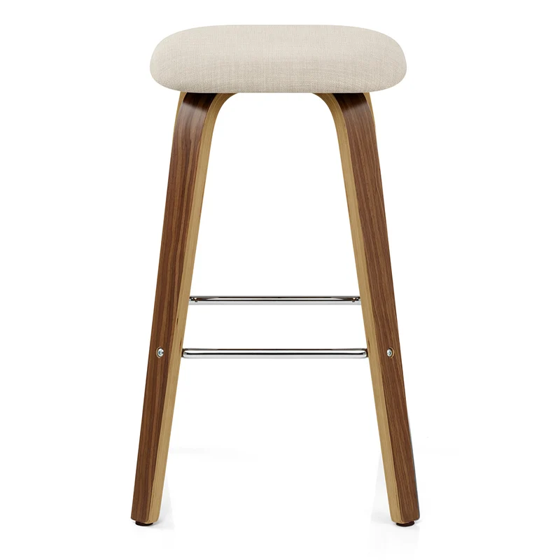 Tabouret de bar Bois Tissu - Stockholm Crème