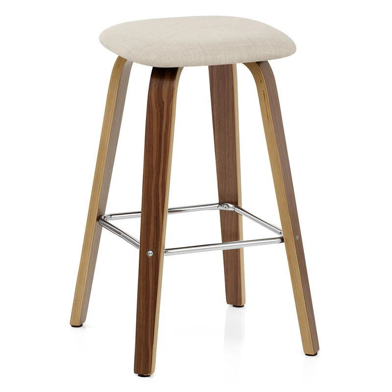 Tabouret de bar Bois Tissu - Stockholm Crème
