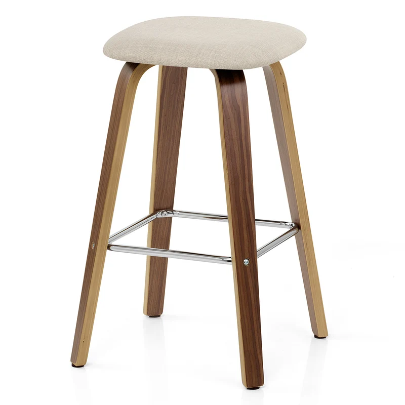Tabouret de bar Bois Tissu - Stockholm Crème
