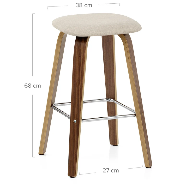 Tabouret de bar Bois Tissu - Stockholm Crème