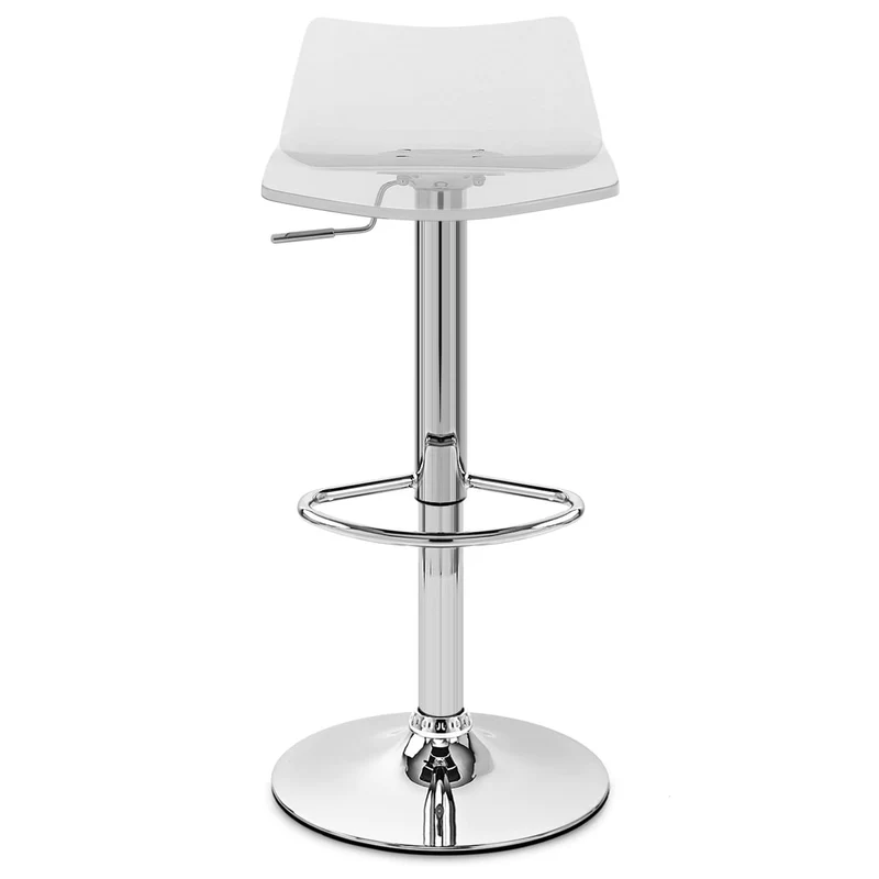 Chaise de Bar Acrylique Chrome - Crystal Transparent