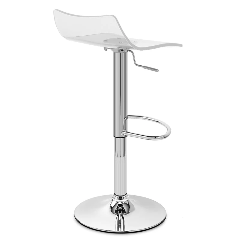 Chaise de Bar Acrylique Chrome - Crystal Transparent