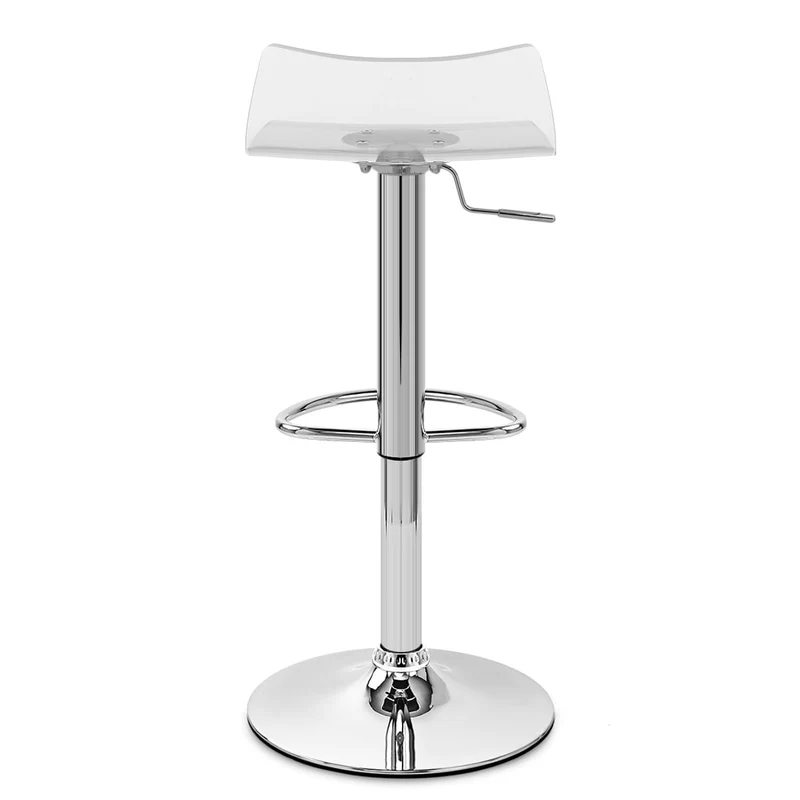 Chaise de Bar Acrylique Chrome - Crystal Transparent