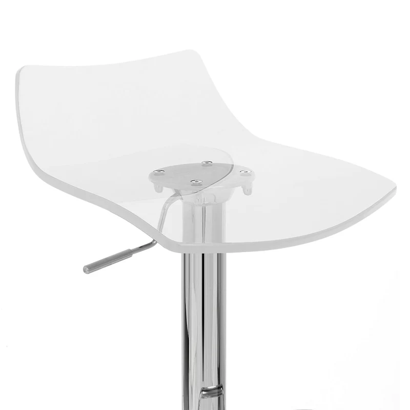 Chaise de Bar Acrylique Chrome - Crystal Transparent