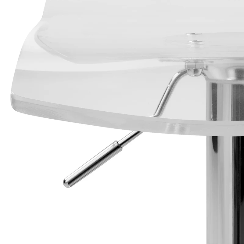 Chaise de Bar Acrylique Chrome - Crystal Transparent