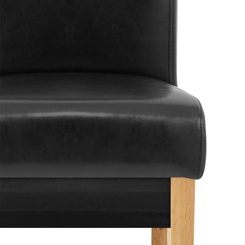 Chaise Bois Cuir Croûté - Carlo Chêne Noir