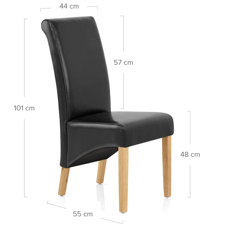Chaise Bois Cuir Croûté - Carlo Chêne Noir