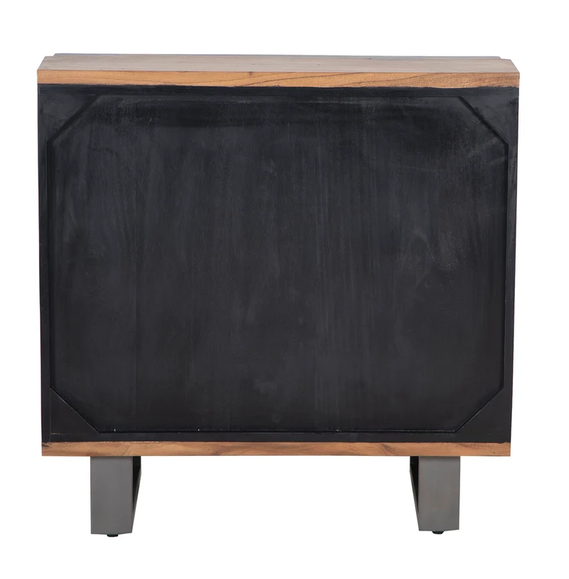 Commode 3 tiroirs en bois massif acacia - Black