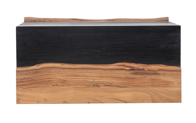 Commode 3 tiroirs en bois massif acacia - Black