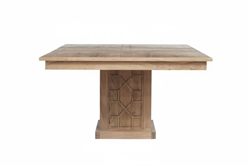 Table à manger carrée 130 cm avec rallonge | Acacia Punjab-II