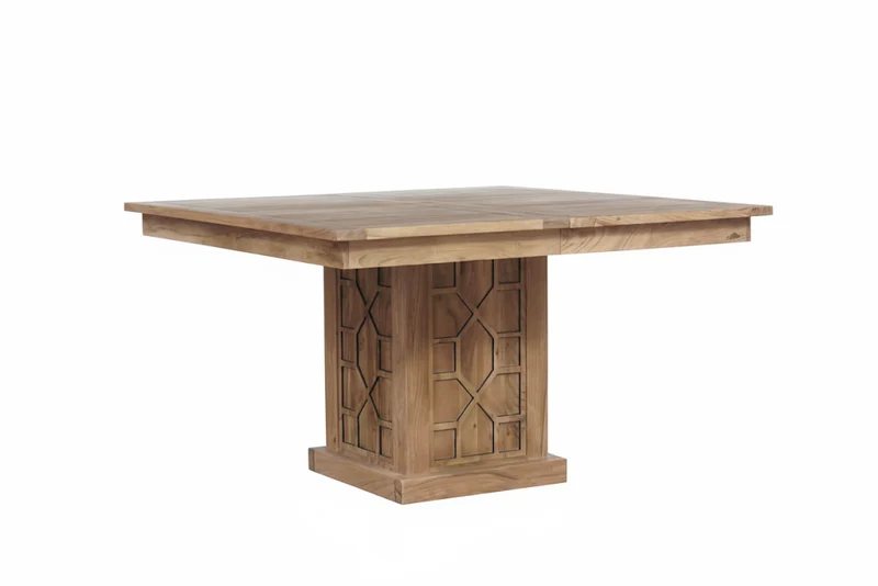Table à manger carrée 130 cm avec rallonge | Acacia Punjab-II