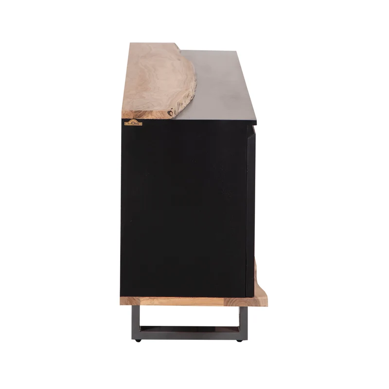 Buffet 3 portes en bois massif acacia - Black