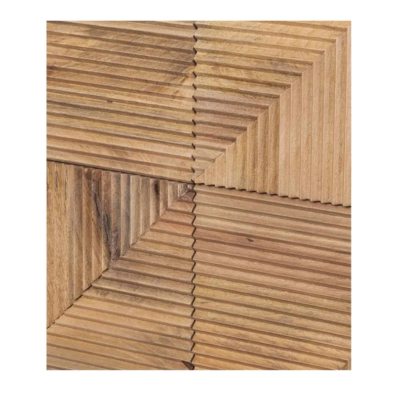 Buffet haut bois sculpté motif géométrique 4P | Manguier Maglan II