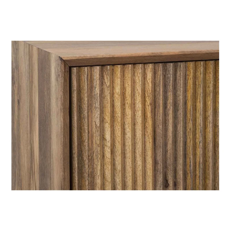Buffet bas bois sculpté motif géométrique 3P | Manguier Maglan II