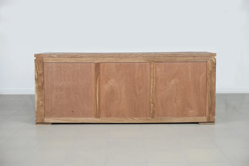 Buffet bois massif sculpté bicolore 3P 3T | Acacia Maya