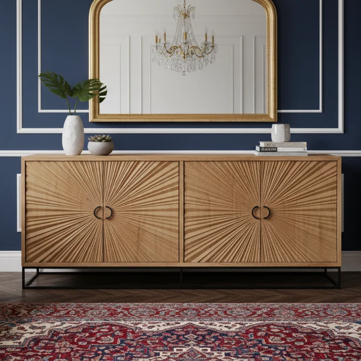 Buffet sculpté 4 porte Manguier | Solaris II