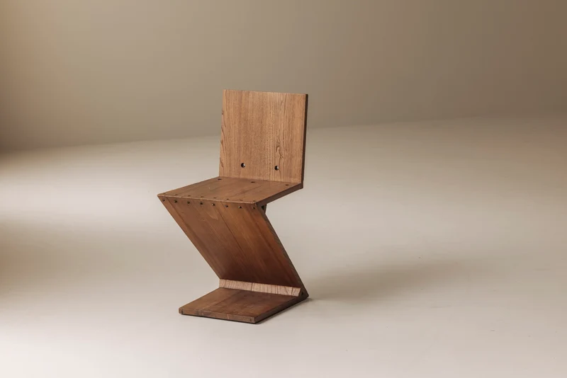 Early Zig Zag chair by Gerrit Thomas Rietveld for Gerard van de Groenekan, 1960s