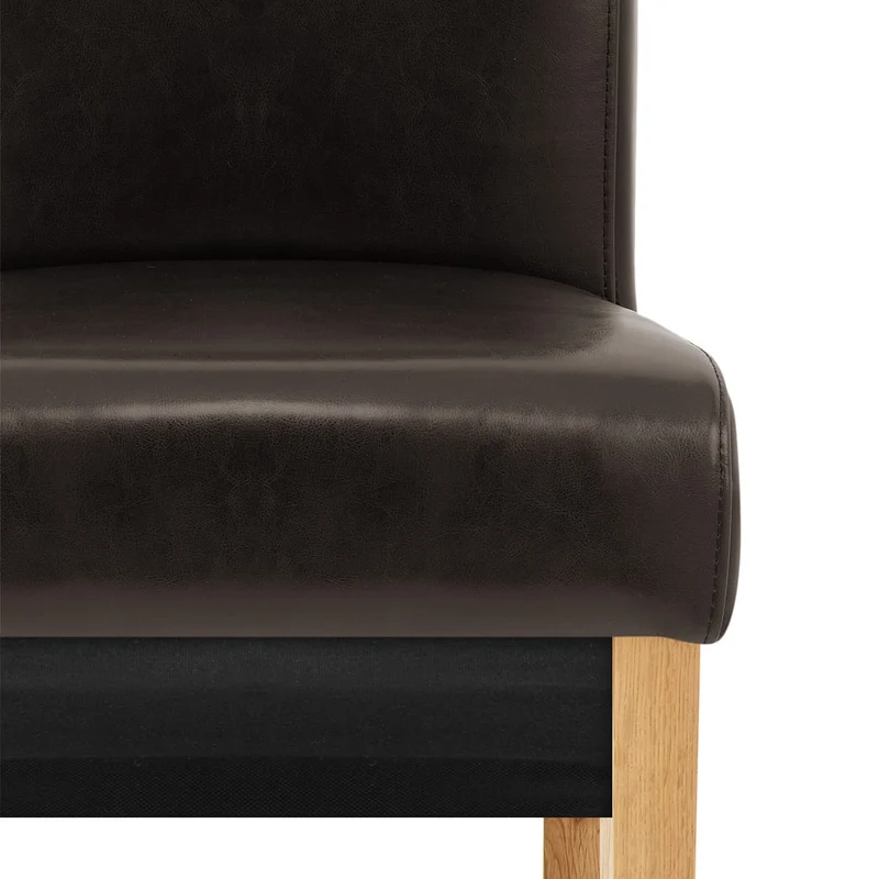 Chaise Bois Cuir Croûté - Carlo Chêne Marron