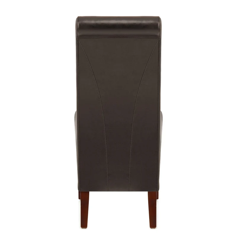 Chaise Bois Cuir Croûté - Carlo Noyer Marron