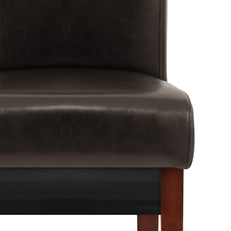 Chaise Bois Cuir Croûté - Carlo Noyer Marron
