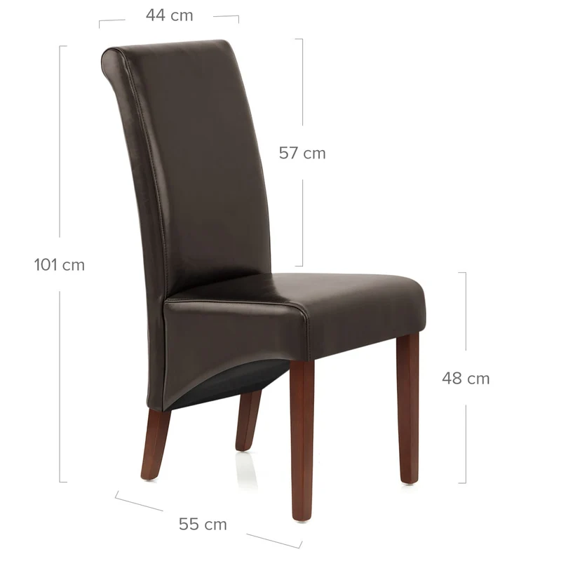 Chaise Bois Cuir Croûté - Carlo Noyer Marron