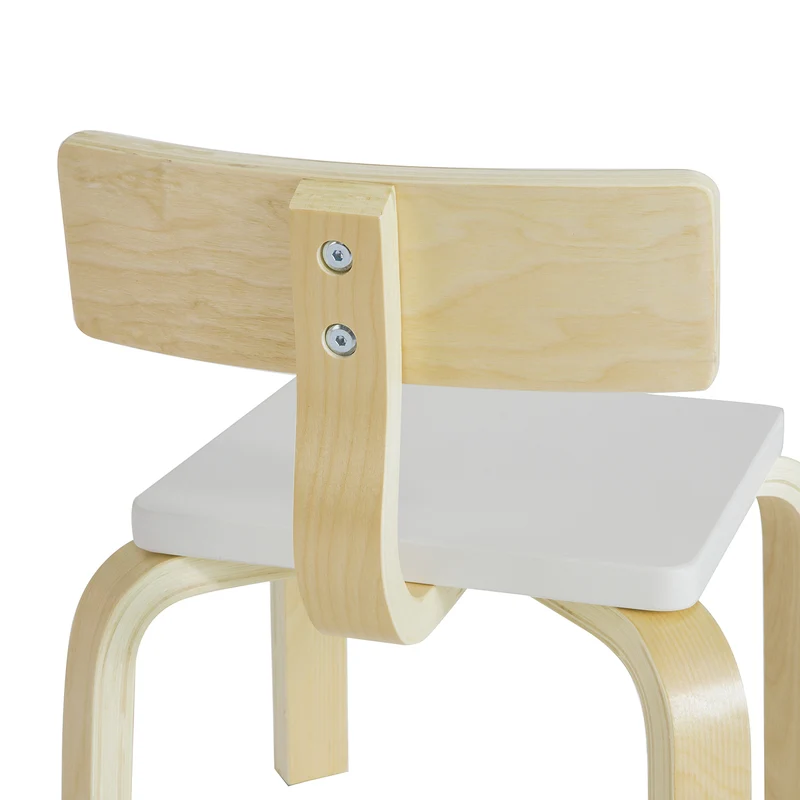 SoBuy KMB29-W Chaise pour Enfant en Bois Bouleau Chaise Enfant Confortable avec Dossier