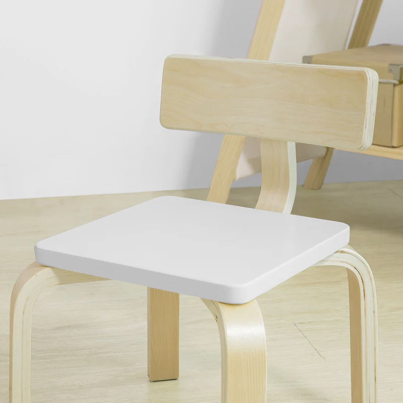 SoBuy KMB29-W Chaise pour Enfant en Bois Bouleau Chaise Enfant Confortable avec Dossier