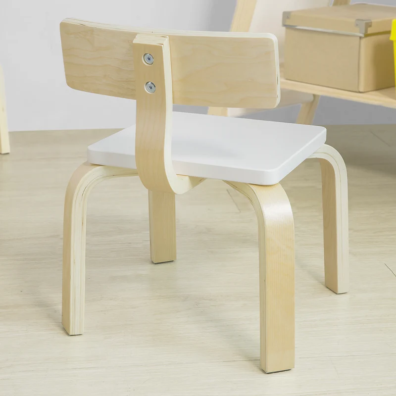 SoBuy KMB29-W Chaise pour Enfant en Bois Bouleau Chaise Enfant Confortable avec Dossier