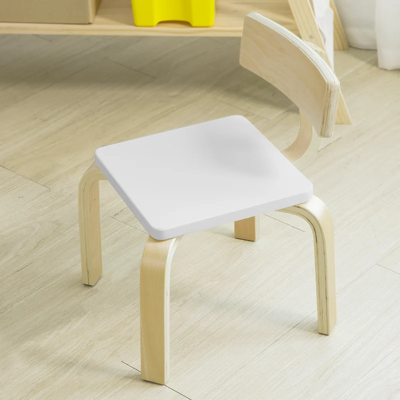 SoBuy KMB29-W Chaise pour Enfant en Bois Bouleau Chaise Enfant Confortable avec Dossier