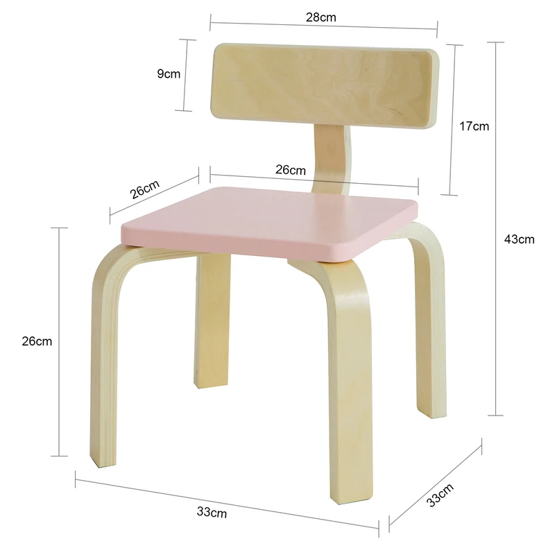 SoBuy KMB29-P Chaise pour Enfant en Bois Bouleau Chaise Enfant Confortable avec Dossier