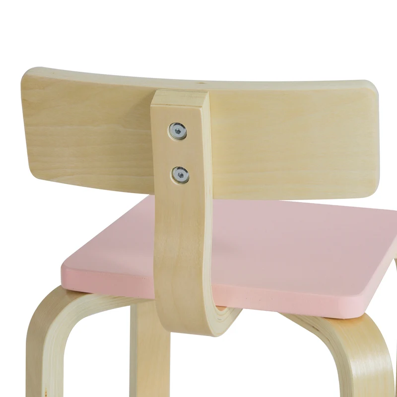 SoBuy KMB29-P Chaise pour Enfant en Bois Bouleau Chaise Enfant Confortable avec Dossier