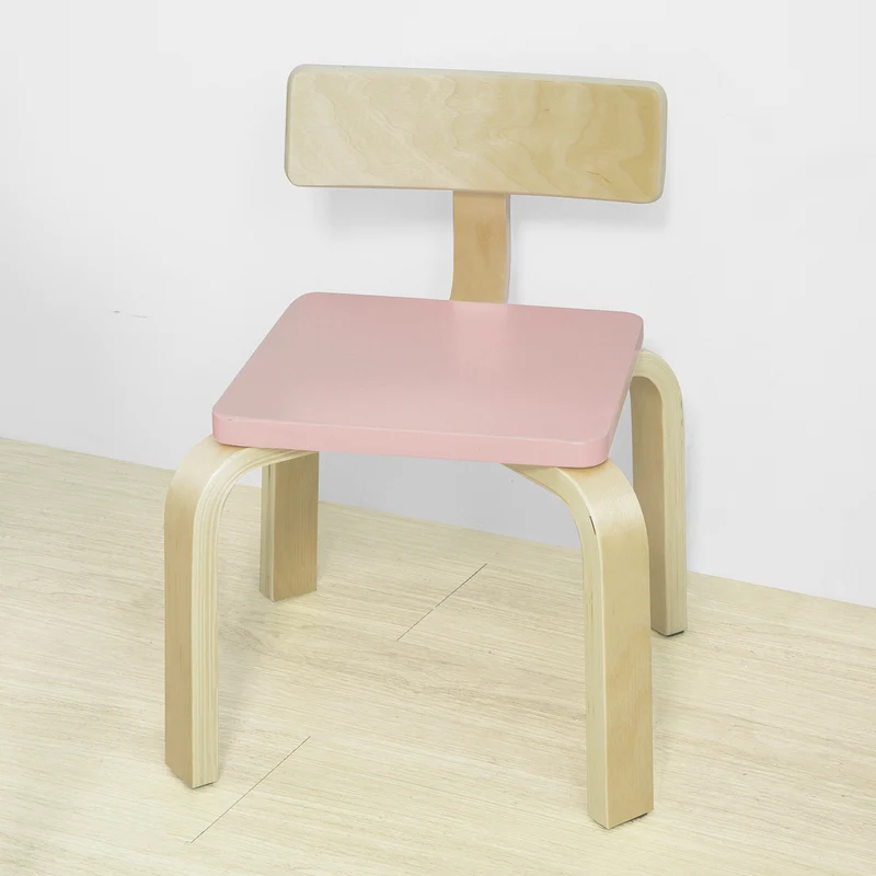 SoBuy KMB29-P Chaise pour Enfant en Bois Bouleau Chaise Enfant Confortable avec Dossier