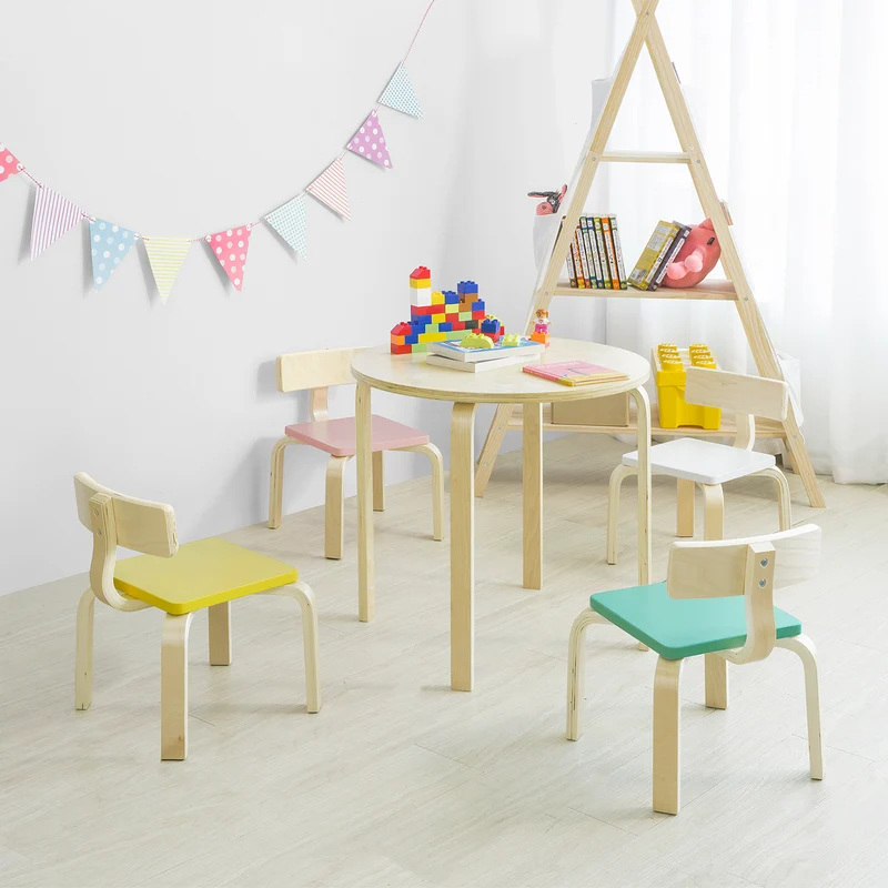 SoBuy KMB29-GR Chaise pour Enfant en Bois Bouleau Chaise Enfant Confortable avec Dossier