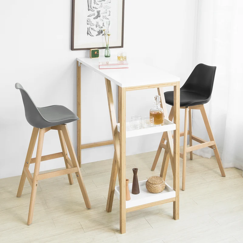 SoBuy FST69-Sch Tabouret de Bar Tabouret Haut Cuisine Chaise de Bar avec Dossier