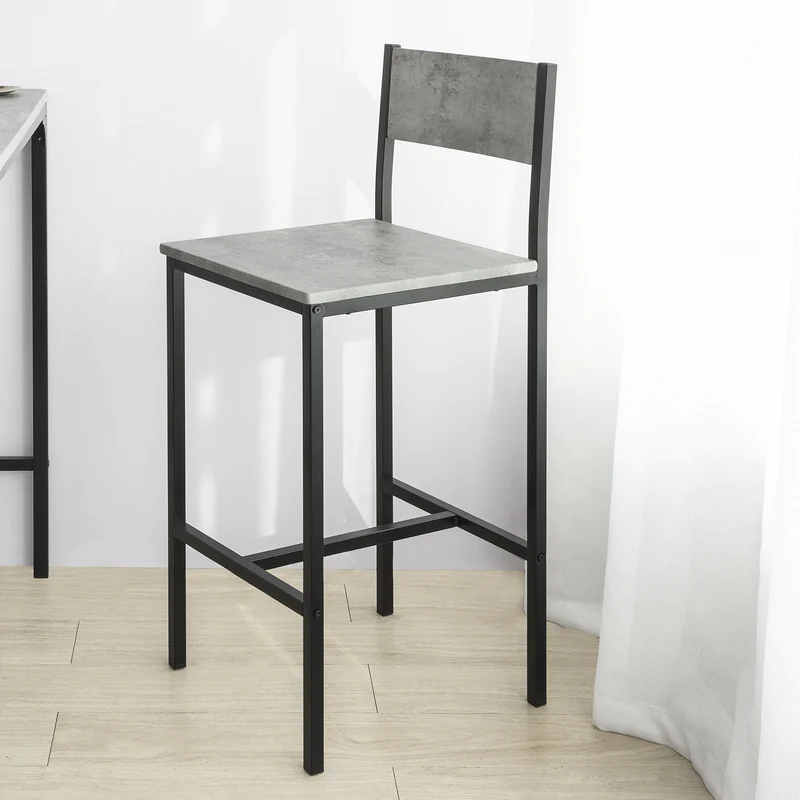 SoBuy FST53-HGx2 Lot de 2 Chaises Hautes Tabourets de Bar Cuisine Chaises de Bar