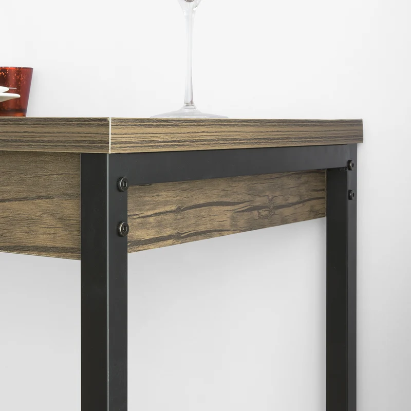 SoBuy OGT30-N Table Haute Mange Debout avec 2 Tabourets, Table de Bar Cuisine, Table Haute Cuisine Petit Espace, Table Mange Debout avec Tabourets, L121xP46xH97cm