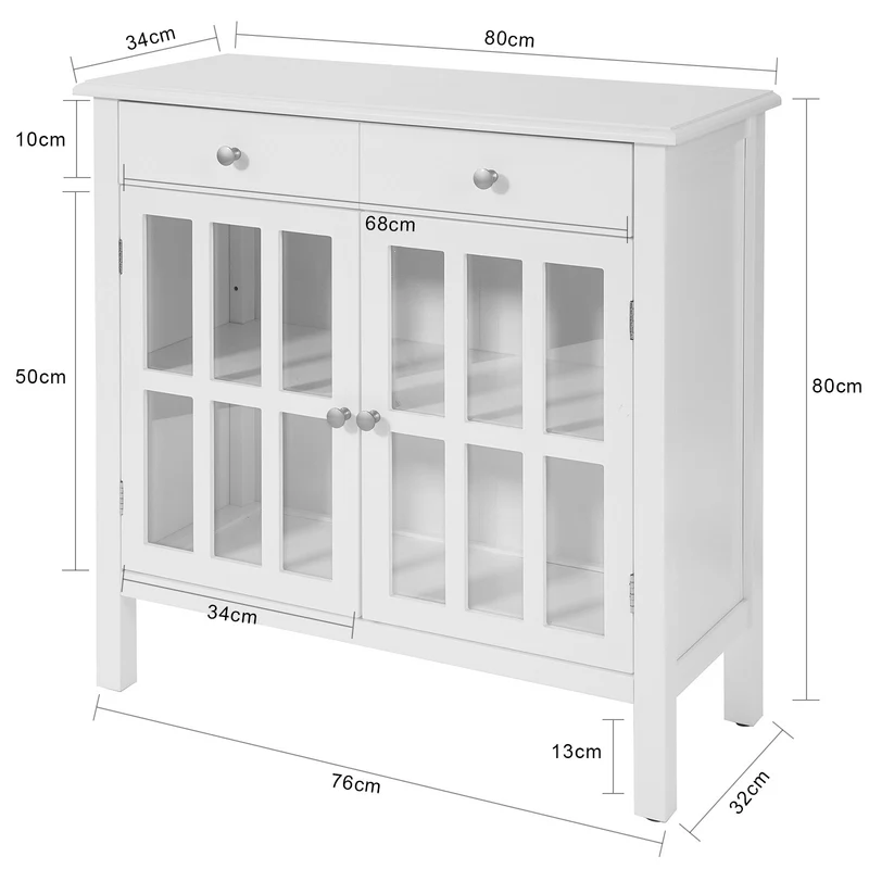 SoBuy FSB23-W Buffet Commode Meuble de Rangement Armoire de Rangement pour Salon, Chambre, Couloir, Cuisine