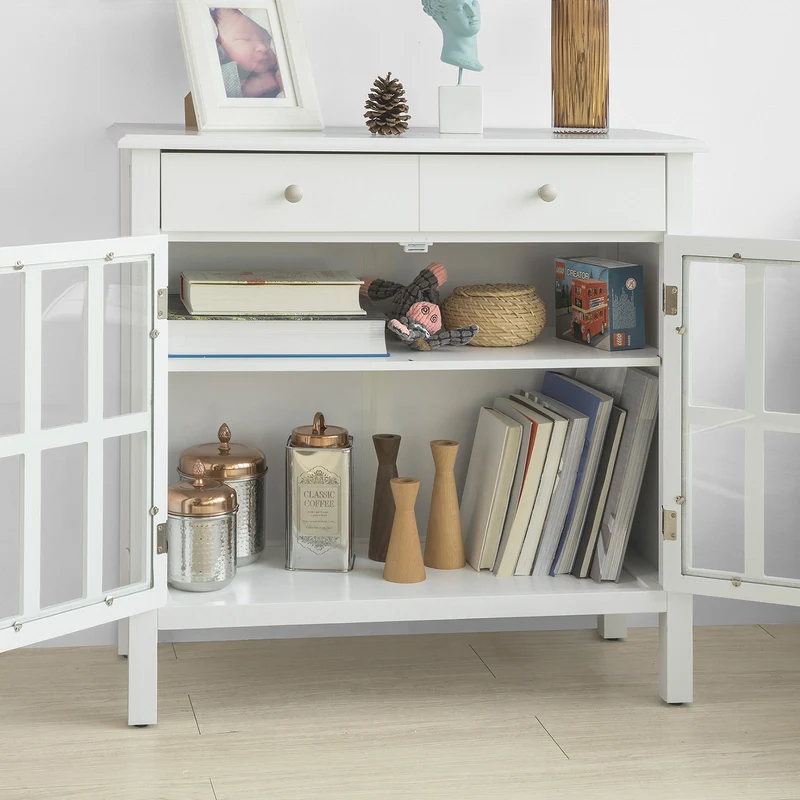 SoBuy FSB23-W Buffet Commode Meuble de Rangement Armoire de Rangement pour Salon, Chambre, Couloir, Cuisine