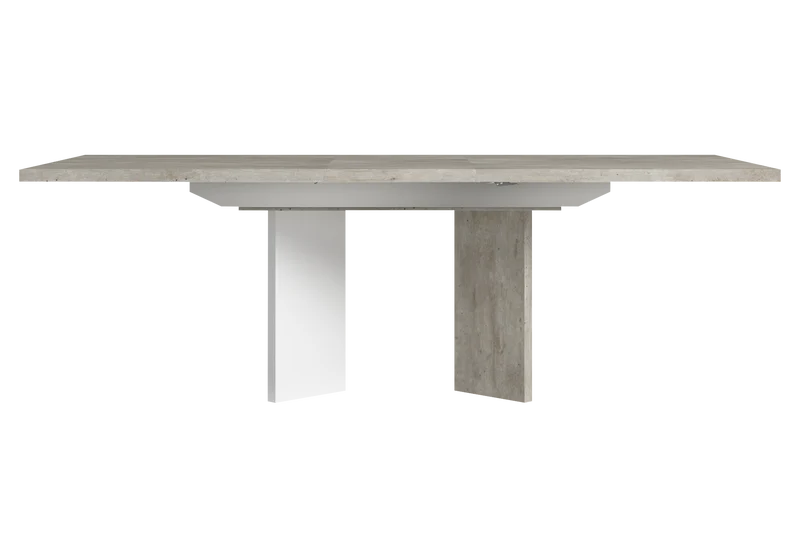 Table extensible blanc laqué béton – Treviso