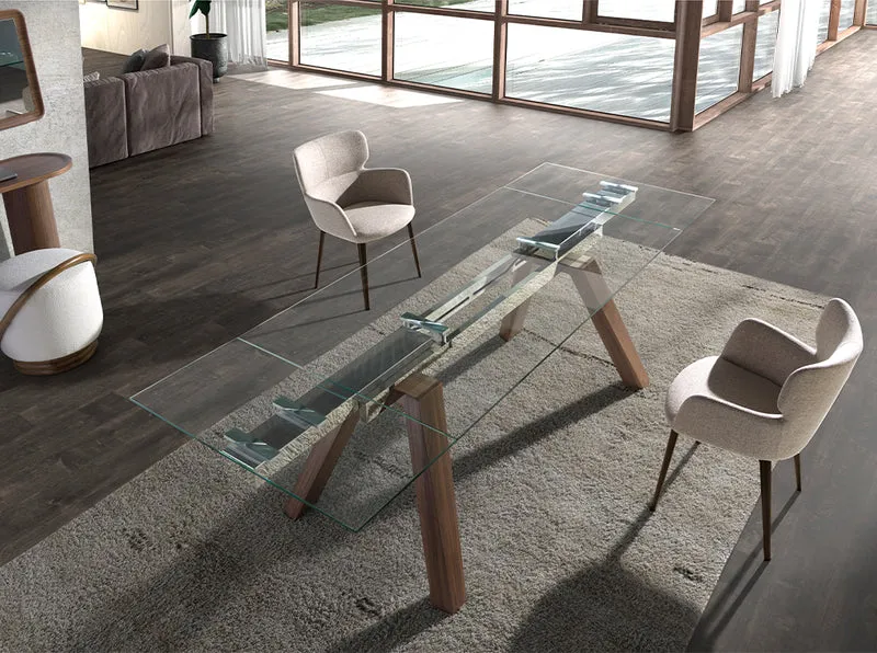 Chaise de salle à manger design en tissu marron chiné et pieds en acier brun – Angel Cerdá 4104