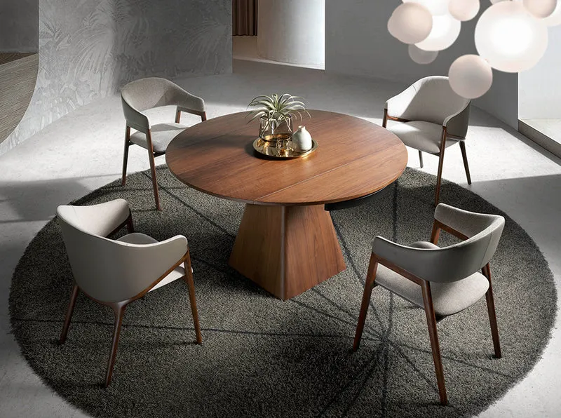 Chaise de salle à manger design en tissu gris et similicuir vison – Angel Cerdá 4091