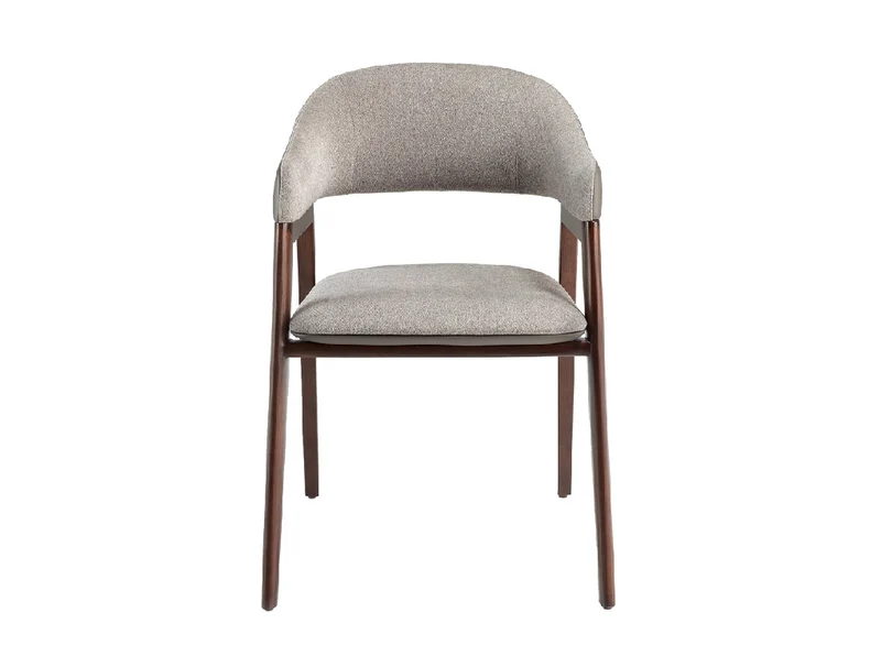 Chaise de salle à manger design en tissu gris et similicuir vison – Angel Cerdá 4091