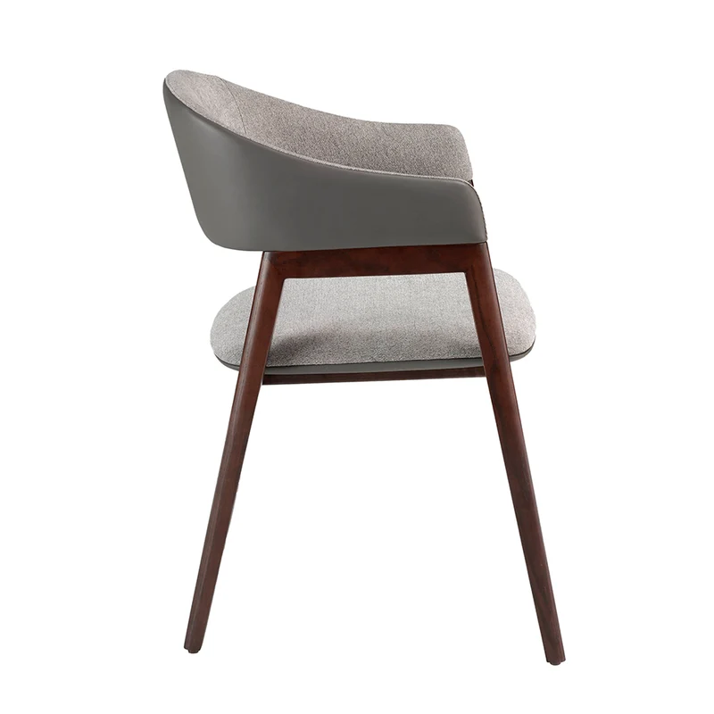 Chaise de salle à manger design en tissu gris et similicuir vison – Angel Cerdá 4091