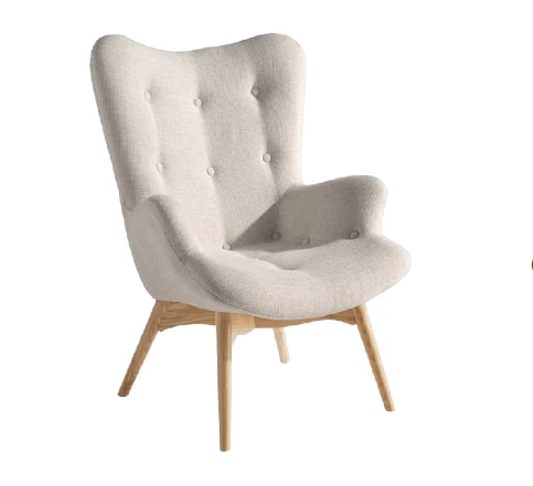 Fauteuil rembourré en tissu capitonné gris Angel Cerda 5023