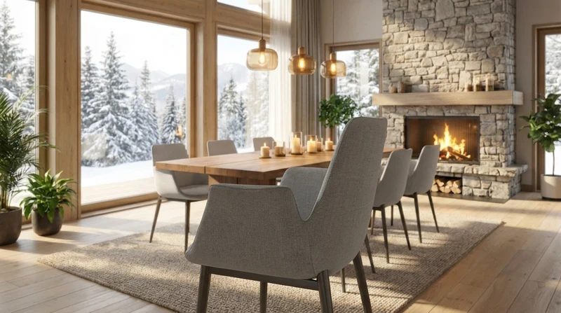 Chaise de salle à manger capitonnée en tissu gris – Angel Cerdá 4002