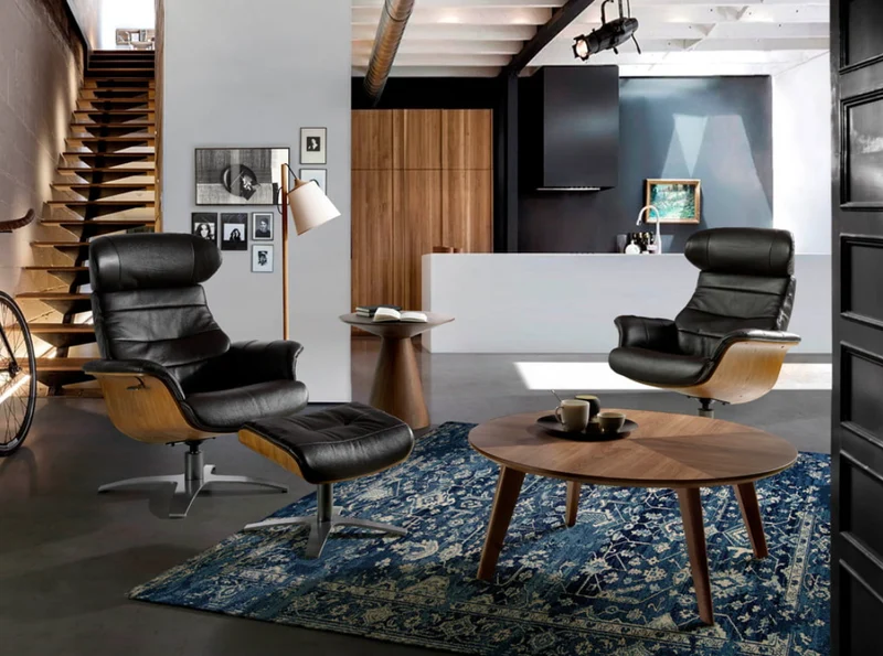 Fauteuil pivotant noir Angel Cerda