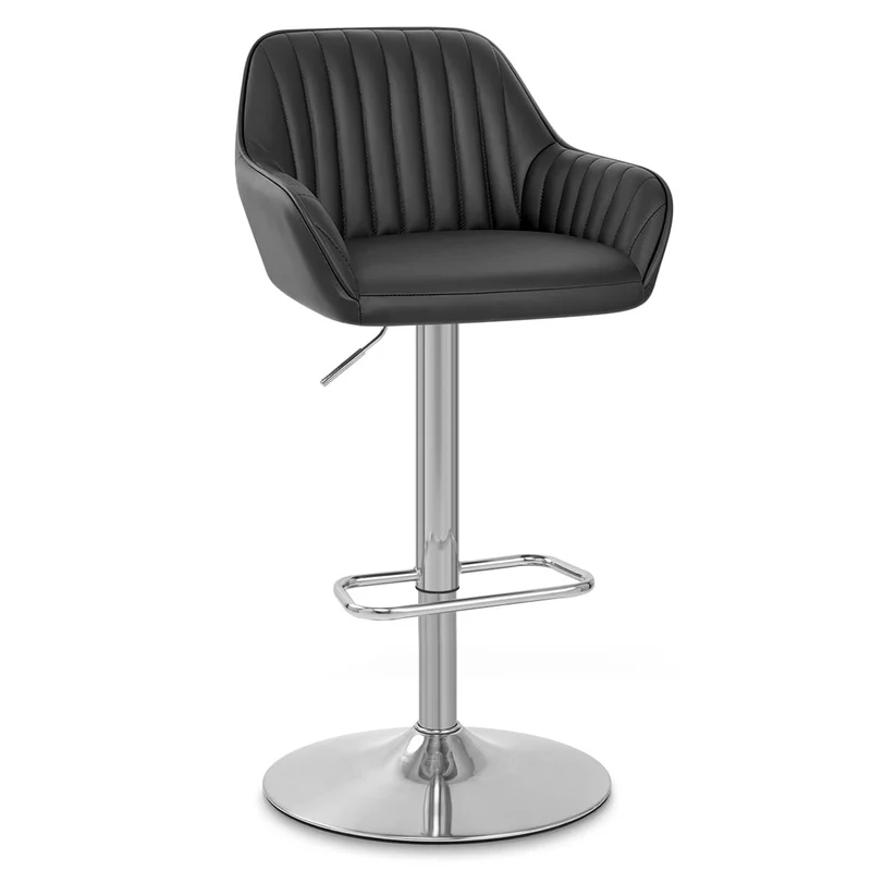 Tabouret de Bar Cuir Véritable - Tokyo Noir