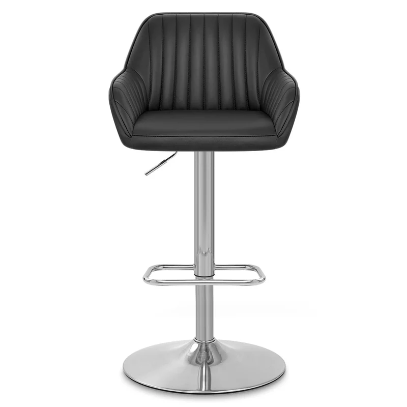 Tabouret de Bar Cuir Véritable - Tokyo Noir